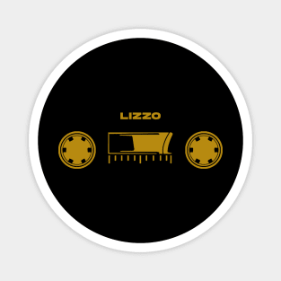 60s cassette with text Lizzo Magnet